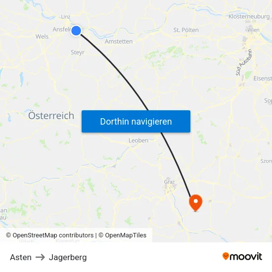 Asten to Jagerberg map