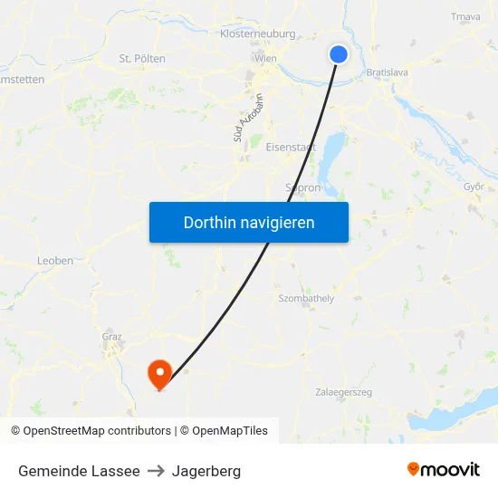 Gemeinde Lassee to Jagerberg map
