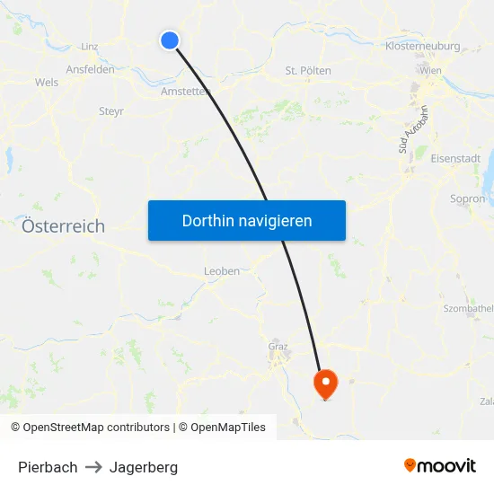 Pierbach to Jagerberg map