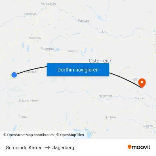 Gemeinde Karres to Jagerberg map