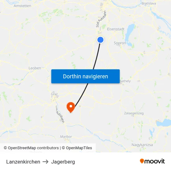 Lanzenkirchen to Jagerberg map