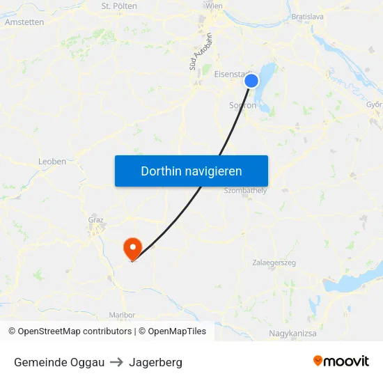 Gemeinde Oggau to Jagerberg map
