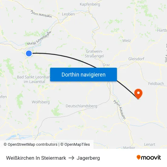 Weißkirchen In Steiermark to Jagerberg map