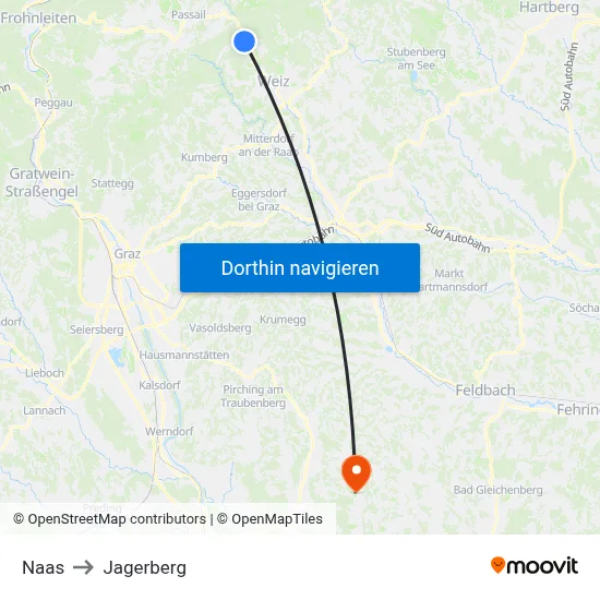 Naas to Jagerberg map