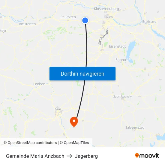Gemeinde Maria Anzbach to Jagerberg map