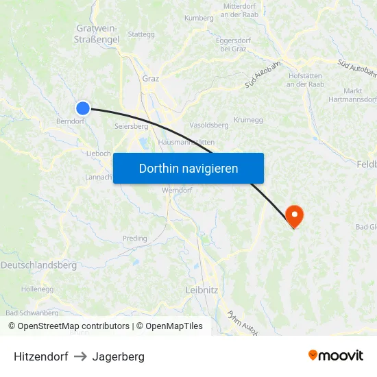 Hitzendorf to Jagerberg map