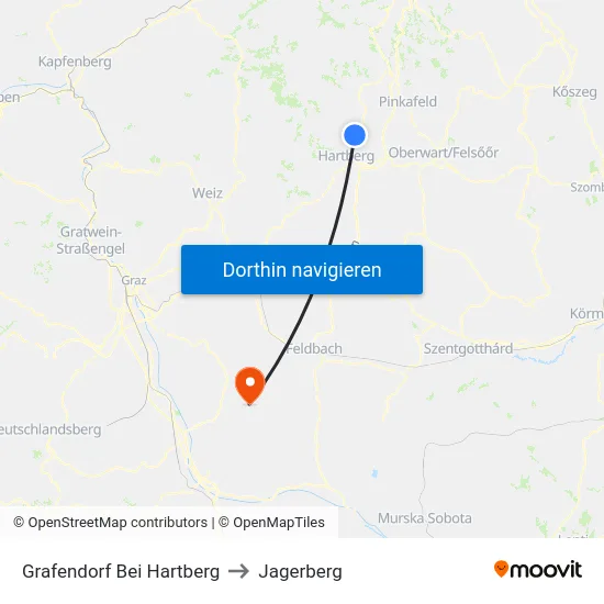 Grafendorf Bei Hartberg to Jagerberg map