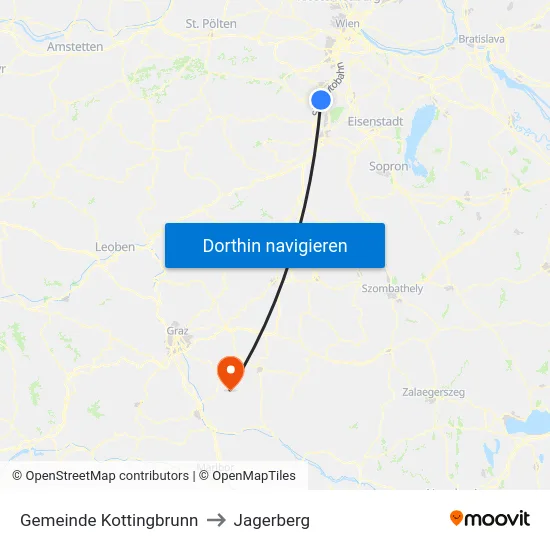 Gemeinde Kottingbrunn to Jagerberg map