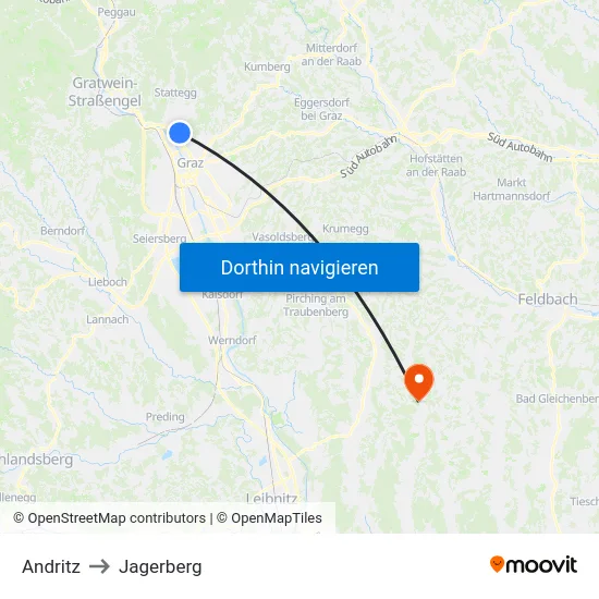 Andritz to Jagerberg map