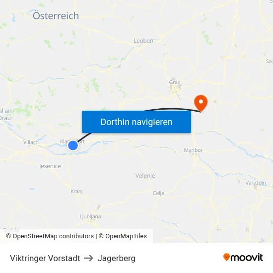 Viktringer Vorstadt to Jagerberg map