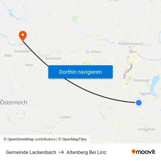Gemeinde Lackenbach to Altenberg Bei Linz map