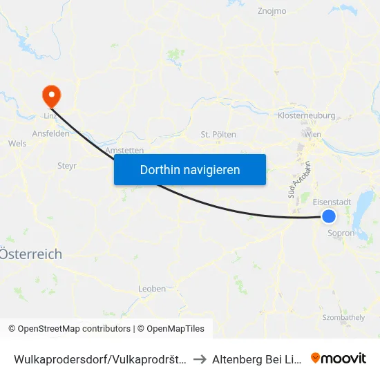 Wulkaprodersdorf/Vulkaprodrštof to Altenberg Bei Linz map