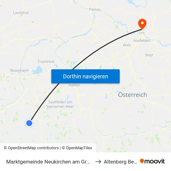 Marktgemeinde Neukirchen am Großvenediger to Altenberg Bei Linz map