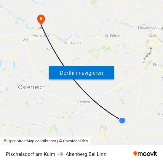 Pischelsdorf am Kulm to Altenberg Bei Linz map