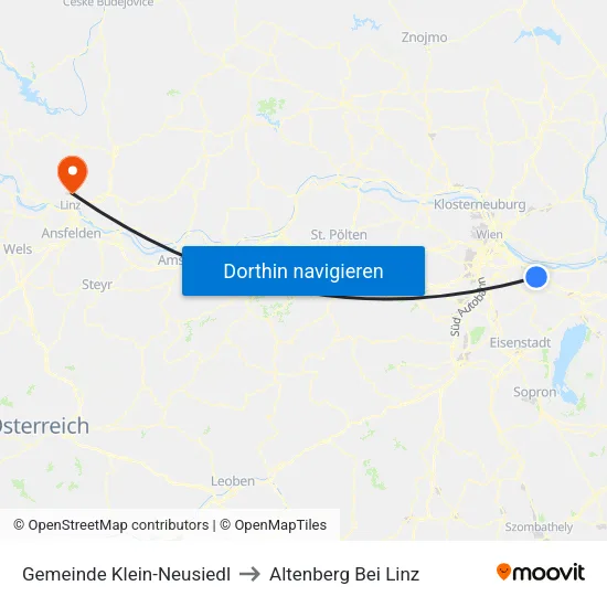 Gemeinde Klein-Neusiedl to Altenberg Bei Linz map
