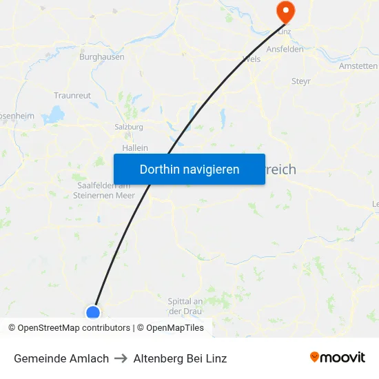 Gemeinde Amlach to Altenberg Bei Linz map