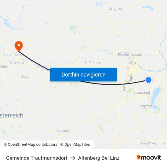 Gemeinde Trautmannsdorf to Altenberg Bei Linz map