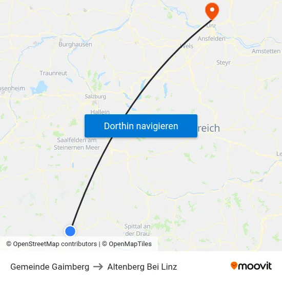 Gemeinde Gaimberg to Altenberg Bei Linz map