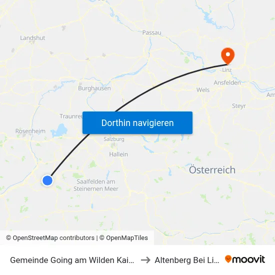 Gemeinde Going am Wilden Kaiser to Altenberg Bei Linz map