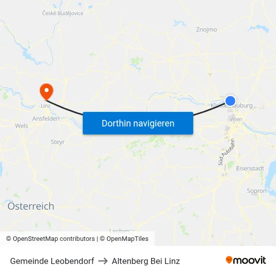 Gemeinde Leobendorf to Altenberg Bei Linz map