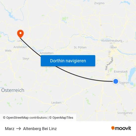 Marz to Altenberg Bei Linz map