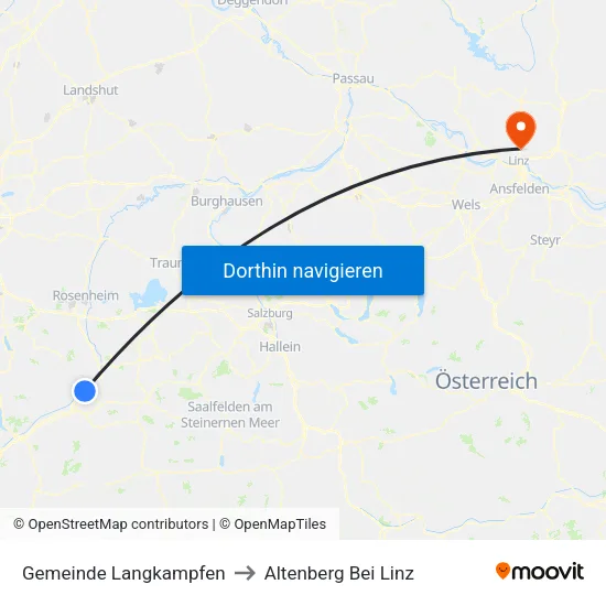Gemeinde Langkampfen to Altenberg Bei Linz map