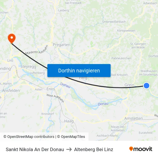Sankt Nikola An Der Donau to Altenberg Bei Linz map