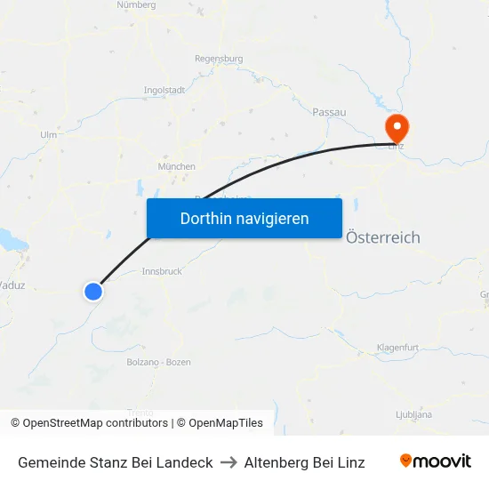 Gemeinde Stanz Bei Landeck to Altenberg Bei Linz map