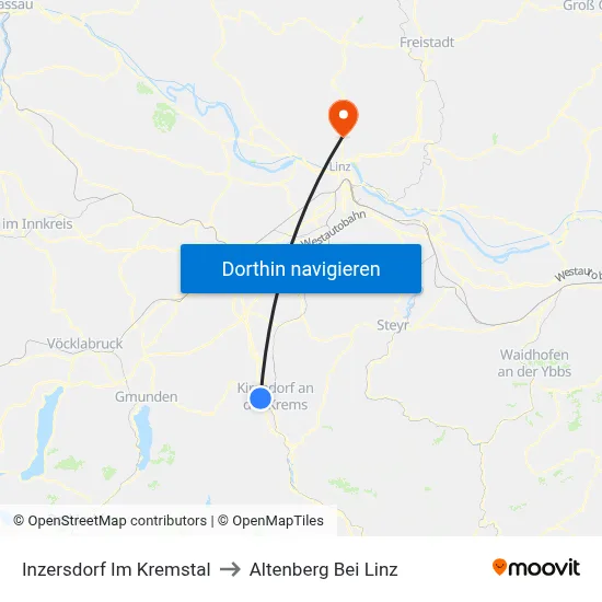 Inzersdorf Im Kremstal to Altenberg Bei Linz map
