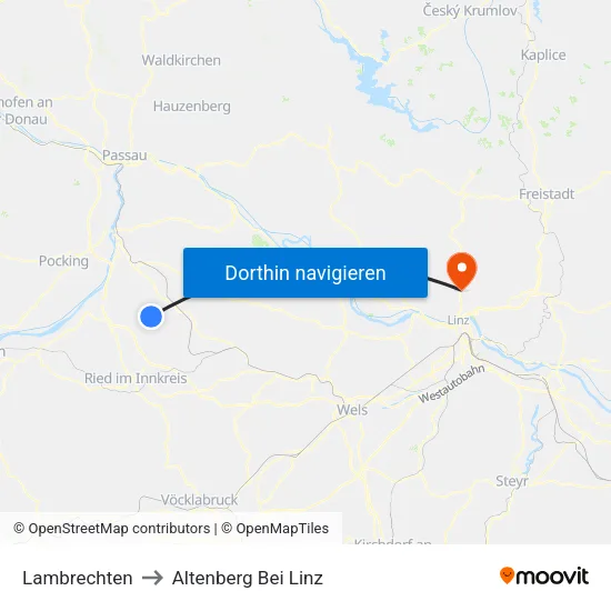 Lambrechten to Altenberg Bei Linz map
