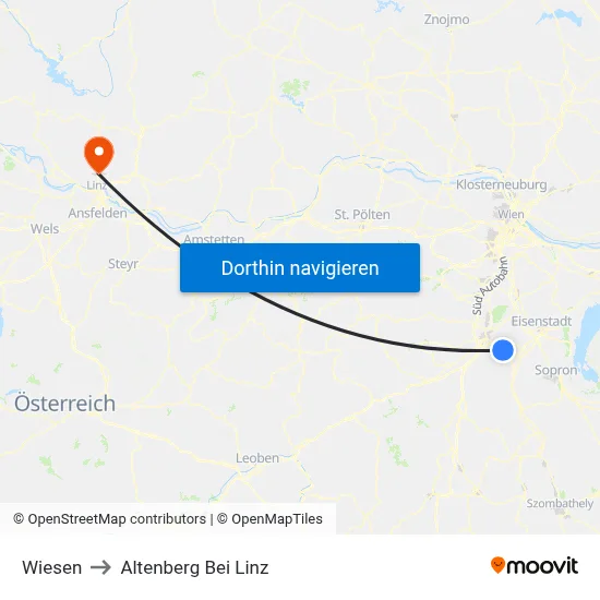 Wiesen to Altenberg Bei Linz map