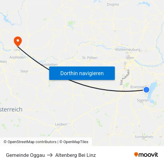 Gemeinde Oggau to Altenberg Bei Linz map