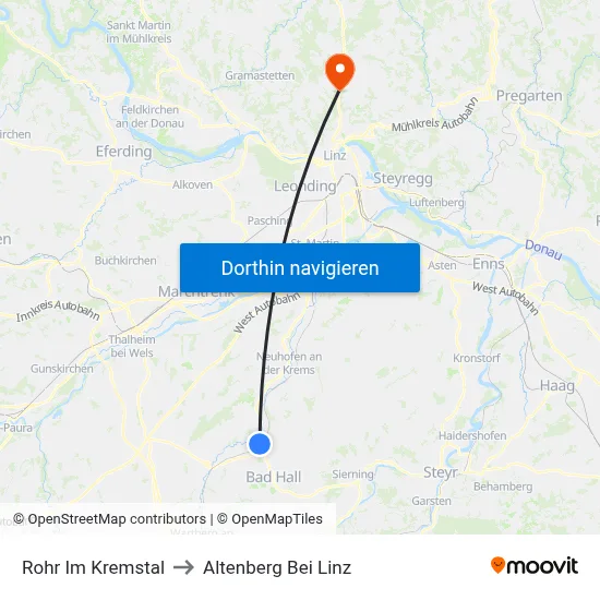 Rohr Im Kremstal to Altenberg Bei Linz map