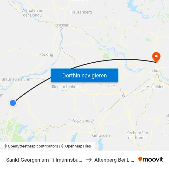 Sankt Georgen am Fillmannsbach to Altenberg Bei Linz map