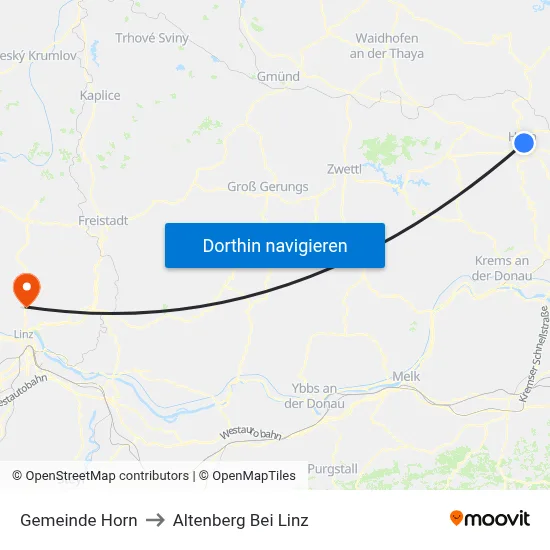 Gemeinde Horn to Altenberg Bei Linz map