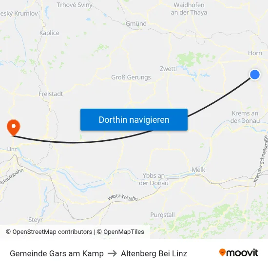 Gemeinde Gars am Kamp to Altenberg Bei Linz map