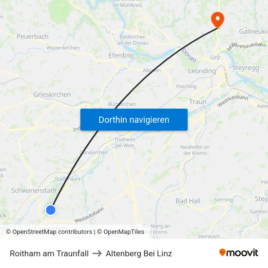 Roitham am Traunfall to Altenberg Bei Linz map