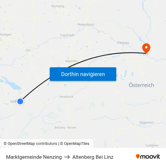 Marktgemeinde Nenzing to Altenberg Bei Linz map