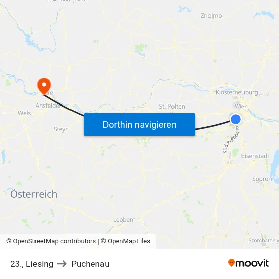 23., Liesing to Puchenau map