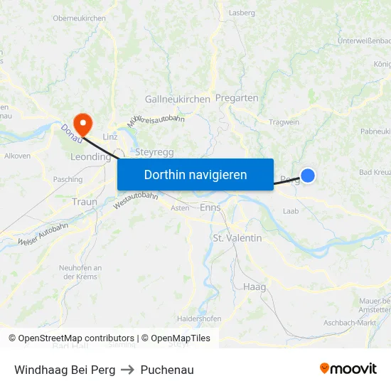 Windhaag Bei Perg to Puchenau map