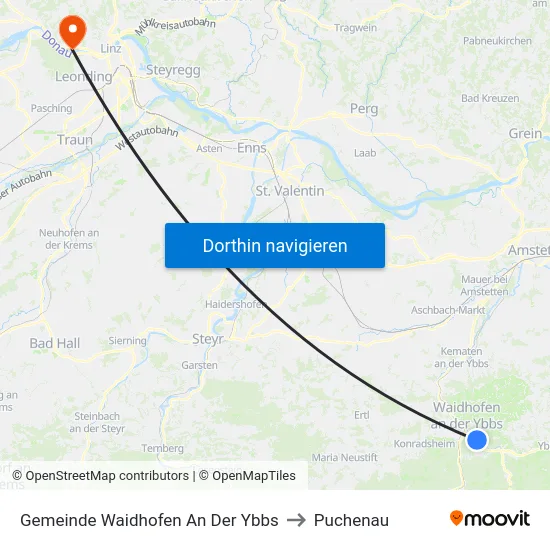 Gemeinde Waidhofen An Der Ybbs to Puchenau map