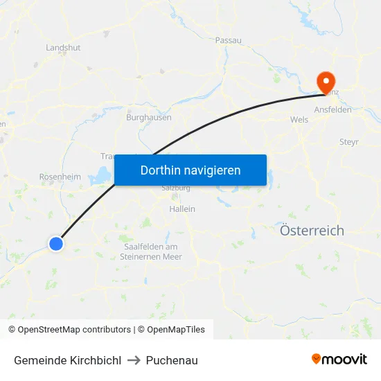 Gemeinde Kirchbichl to Puchenau map