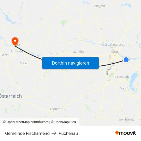 Gemeinde Fischamend to Puchenau map