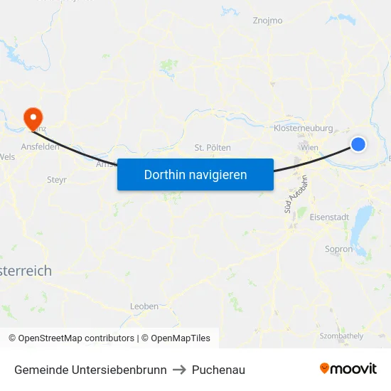 Gemeinde Untersiebenbrunn to Puchenau map
