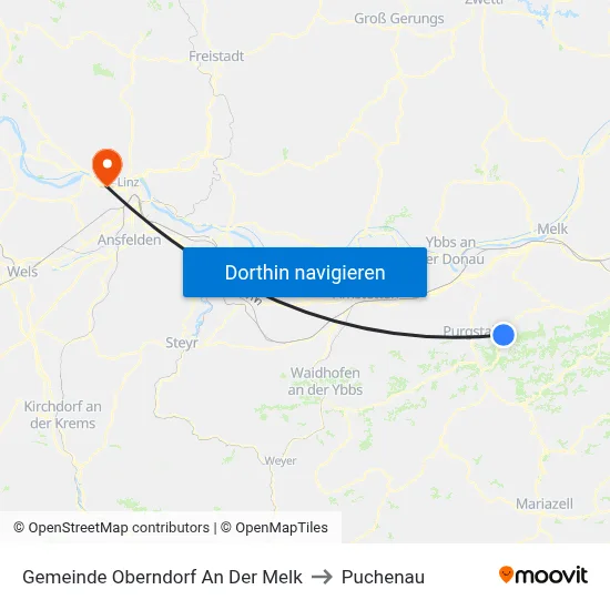 Gemeinde Oberndorf An Der Melk to Puchenau map