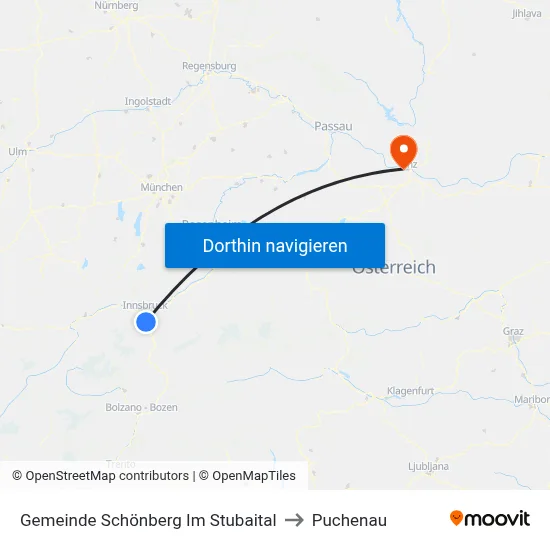 Gemeinde Schönberg Im Stubaital to Puchenau map
