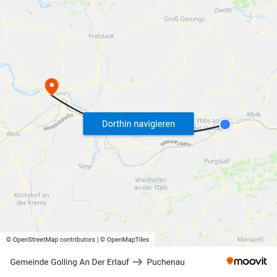 Gemeinde Golling An Der Erlauf to Puchenau map
