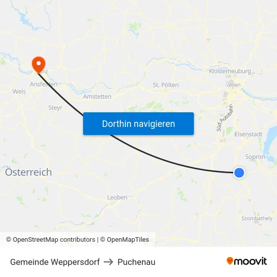 Gemeinde Weppersdorf to Puchenau map