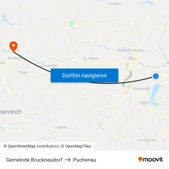 Gemeinde Bruckneudorf to Puchenau map