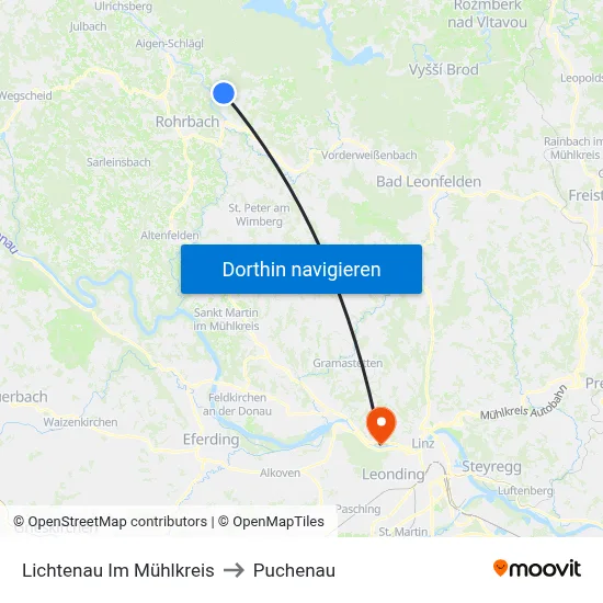 Lichtenau Im Mühlkreis to Puchenau map